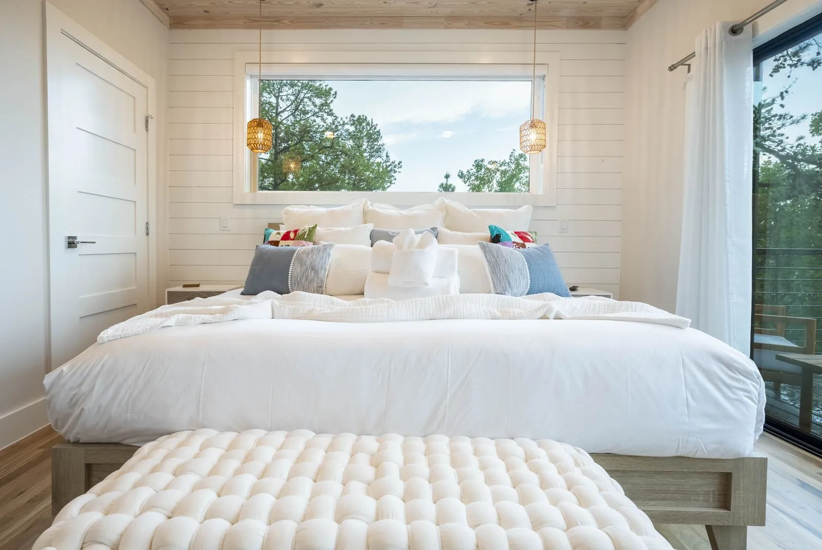King suite 1 at The Aroha with floor-to-ceiling forest views