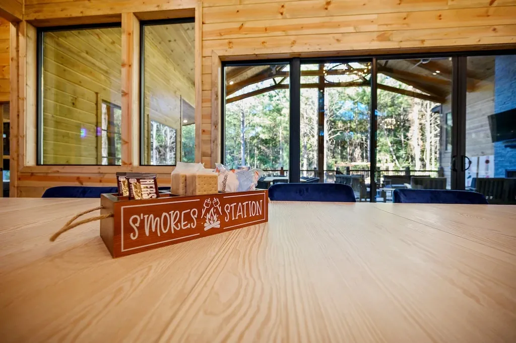 S'mores station arranged on The Avalon's dining table