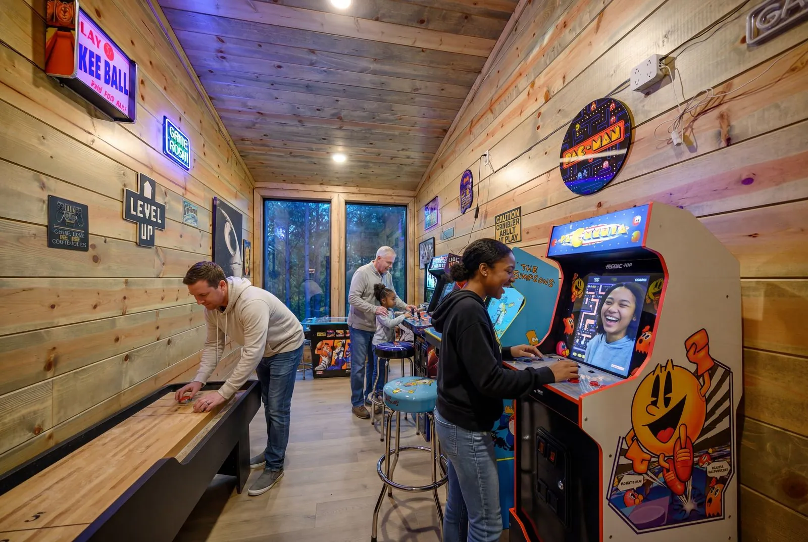 Arcade game room inside The Avalon
