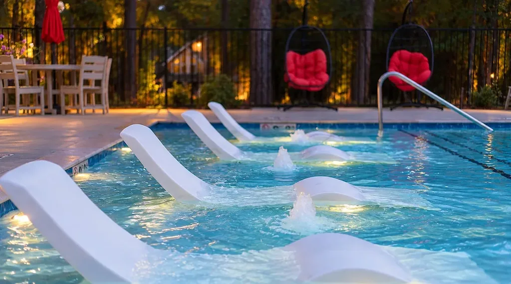 The Black-Beary — Sink into the in-water loungers as underwater lights and jets set the mood for an evening swim.