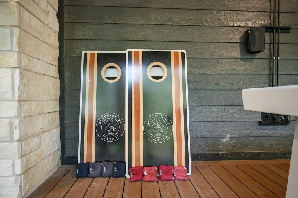 The Black-Beary — Challenge your group to a round of cornhole on the private covered patio, bags included.