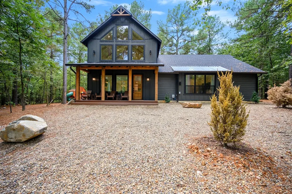 The Black-Beary — Tall gable windows and a covered porch let you take in the surrounding pine forest from the moment you arrive.