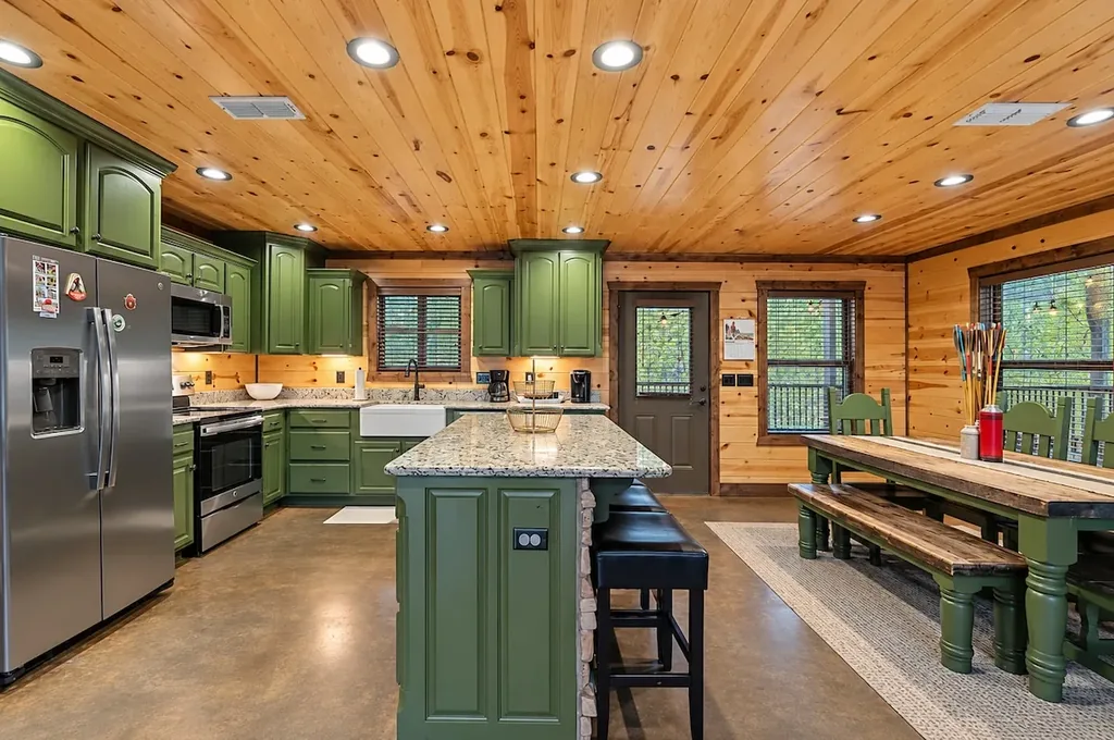 Kitchen island and family kitchen at Cami's Campout