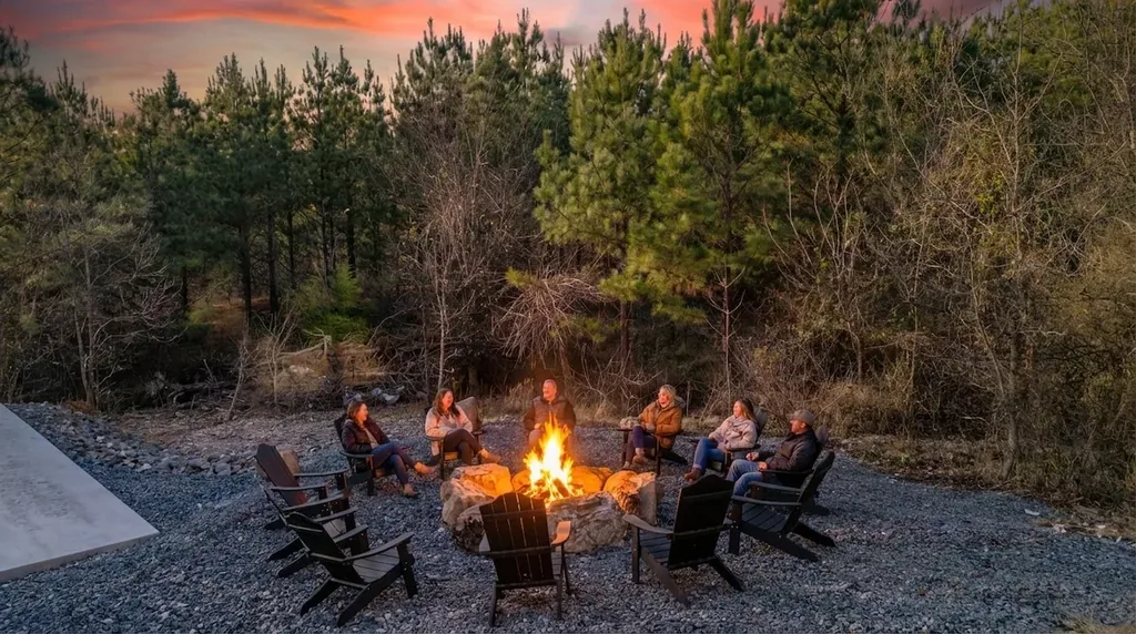 The Jade fire pit at Imperial Jade in Broken Bow