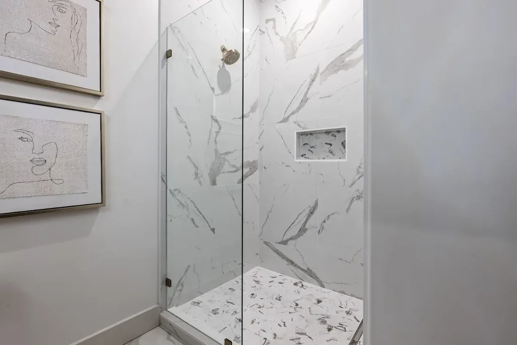 Full Bathroom 3 marble walk-in shower