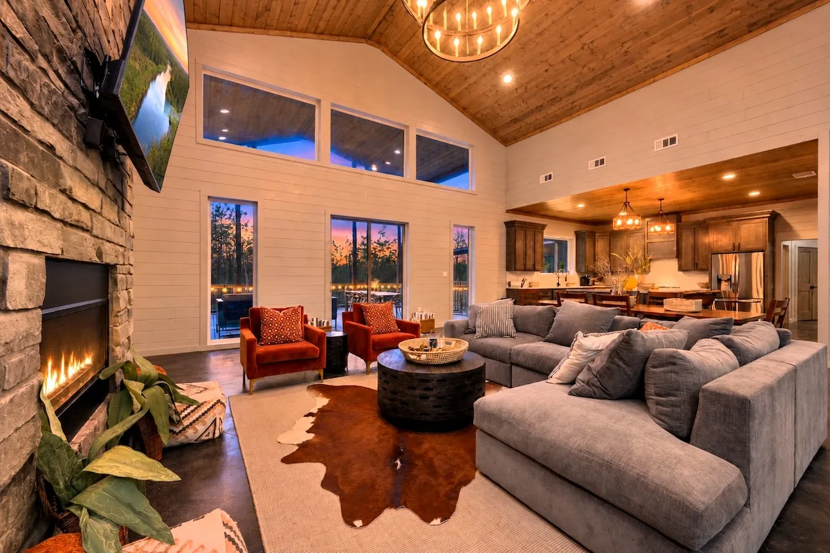 Miko Chukka living room opening to the covered deck