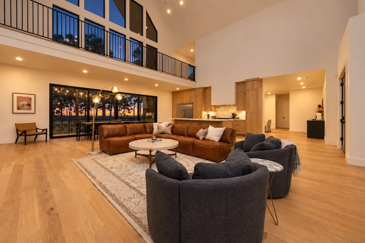 Great room with sunset views at Sanctuary at the Summit